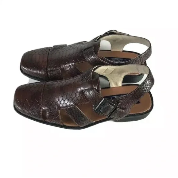 Majestic Men's Brown Sandals Covered Toe Sling Back Vented Sides Sizes 8.5 - 13 - Picture 6 of 6